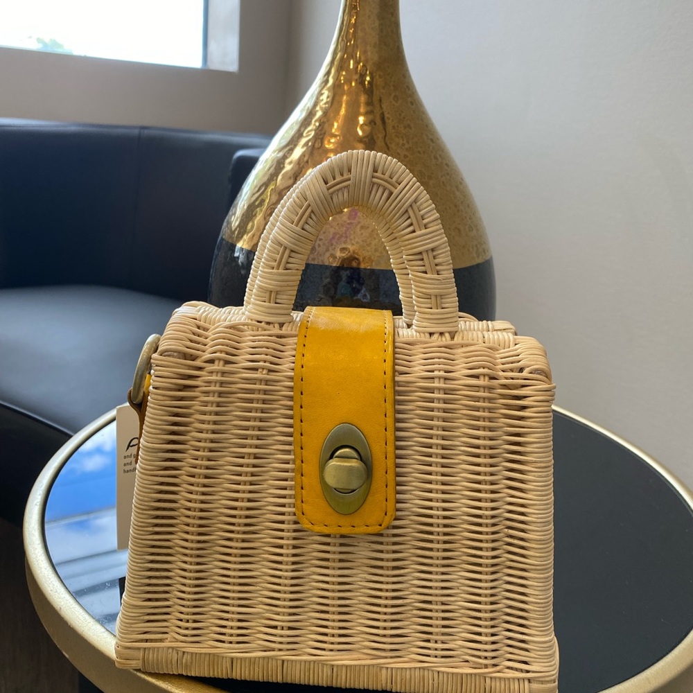Blond Mini Straw Bag